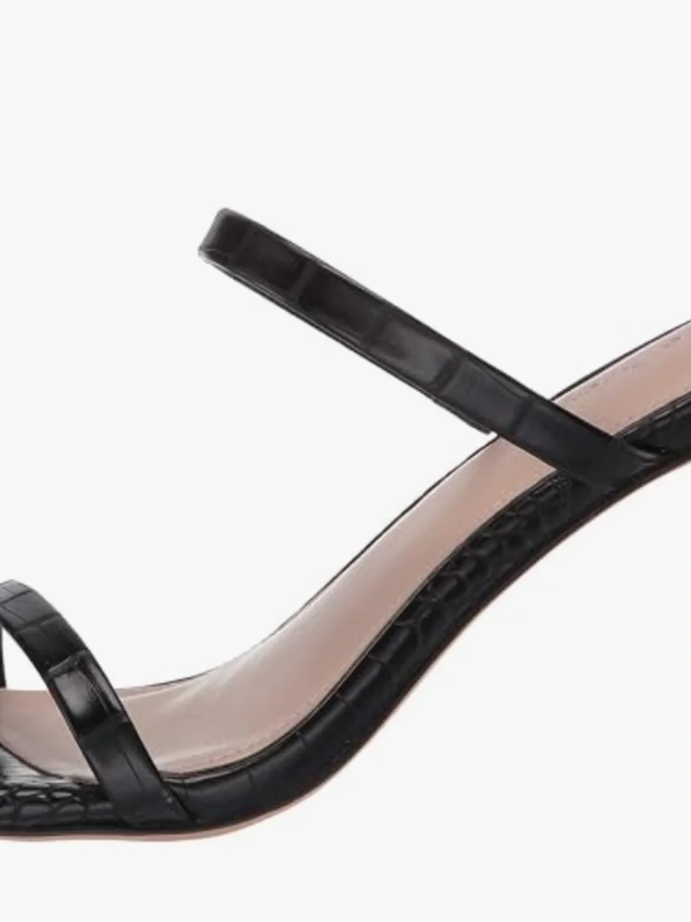 The Drop Black Croc-Embossed Strappy Heeled Sandals 8.5 VGUC